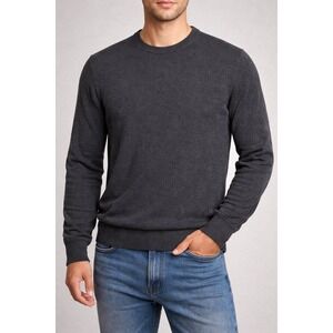 Quince Mens 100% Mongolian Cashmere Crewneck Sweater Charcoal Grey Large STIEC01